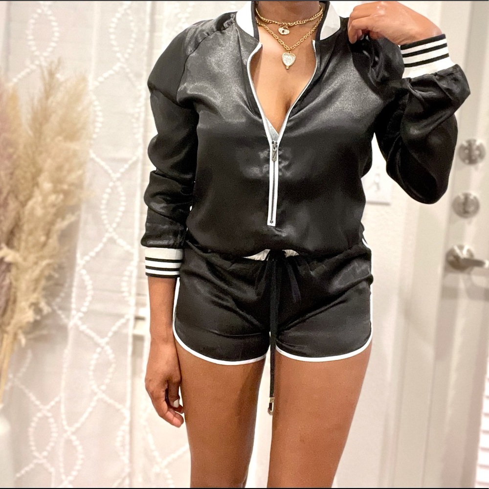 One Piece Shorts Romper by Zendaya Black New